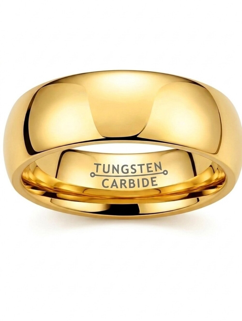 8mm Tungsten Gold Wedding Band - Picture 2 of 5